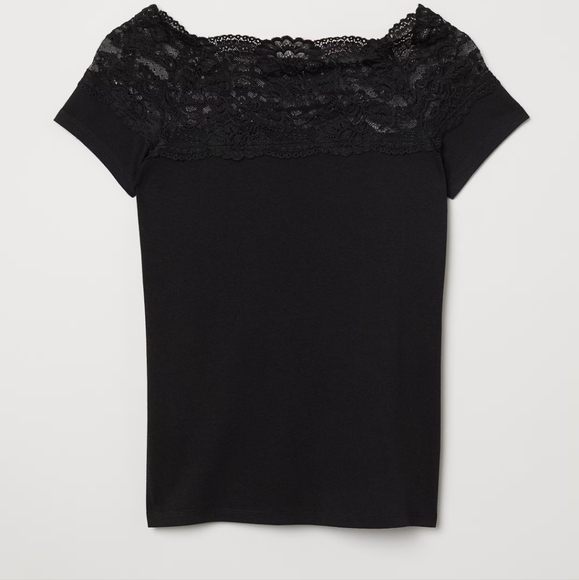 H&M lace off shoulder top - Picture 1 of 6